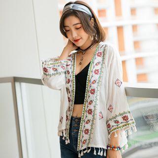 Patterned Light Jacket White - One Size