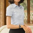 Set: Plain Short Sleeve Shirt + Plain Pencil Skirt