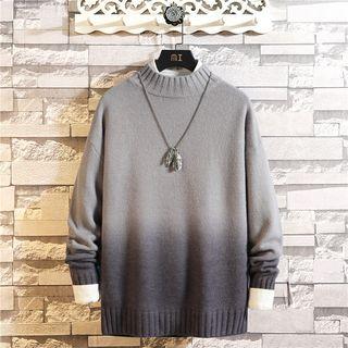Mock-neck Gradient Sweater
