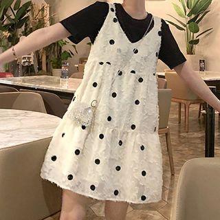Set: T-shirt + Dotted Skirt / Set: T-shirt + Dotted Overall Dress