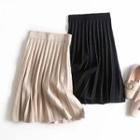 Knit Midi Accordion Pleat Skirt
