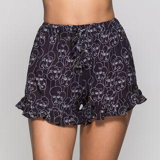 Face Print Ruffled Shorts