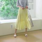 Pastel-color Long Tiered Skirt