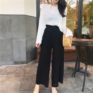 Long-sleeve T-shirt / Wide-leg Pants
