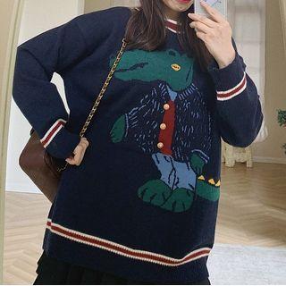 Crocodile Loose-fit Sweater Crocodile - One Size