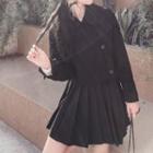 Cropped Button Jacket Black - One Size