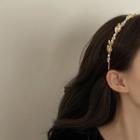 Rhinestone Faux Crystal Headband Gold - One Size
