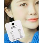 Rhinestone Heart Star Ear Stud Set Of 6pcs One Size