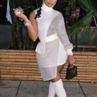 One-shoulder Mock Two-piece Mini Sheath Dress