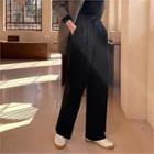 High-waist Napped Wide-leg Dress Pants
