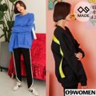 Plus Size Cutout-back Taping Sweatshirt