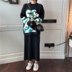 Loose-fit Printed Knit Sweater / Midi Skirt