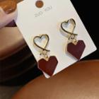 Alloy & Glaze Heart Dangle Earring
