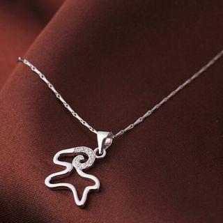 925 Sterling Silver Rhinestone Sheep Pendant