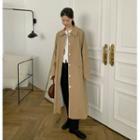 Raglan-sleeve Longline Mac Coat