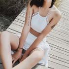 Lace-trim Tankini