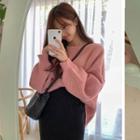 Lantern-sleeve Sweater / Knit Midi Pencil Skirt