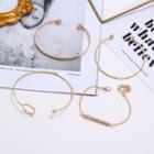 Alloy Open Bangle (various Designs) Gold - One Size