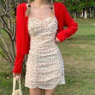 Floral Strappy A-line Dress / Light Jacket / Lace Top