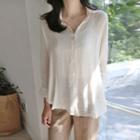 Sheer Round-hem Shirt