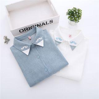 Moustache Embroidered Shirt