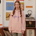 Double-drawstring Boucl -letter Hoodie Pink - One Size