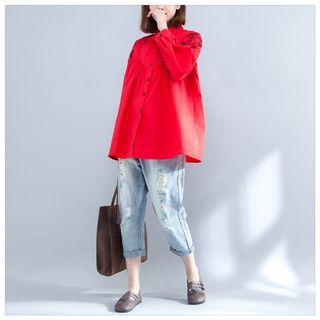 Lace Panel Loose Fit Shirt