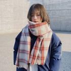 Plaid Scarf Red & Beige - One Size