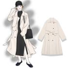 Trench Coat With Sash Off White - One Size