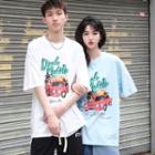 Short Sleeve Couple Matching Print T-shirt
