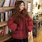 Zip Padded Coat Red - One Size