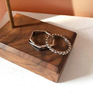 Set Of 2: Ring 1 Set - Ring - Silver - One Size