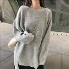 Asymmetrical Melange Long Sweater