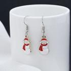 Alloy Christmas Snowman Dangle Earring 1 Pair - Red - One Size