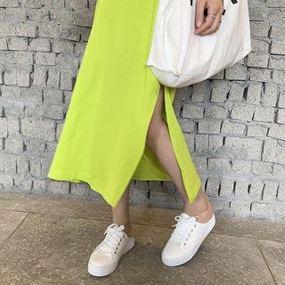 Toe-cap Canvas Backless Sneakers