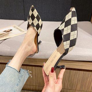Argyle High-heel Mules