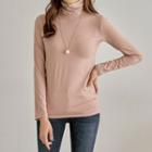 Turtle-neck Brushed Fleece Lined Turtle-neck Top