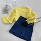 Checkered Sweater / Mini Pencil Skirt