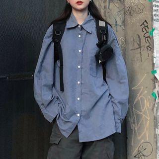 Plain Shirt Airy Blue - One Size