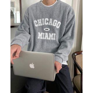 Letter-patched Fleece Sweatshirt