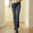 Slit Seam-trim Boot-cut Jeans