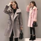 Fleece Lined Faux Suede Long Jacket