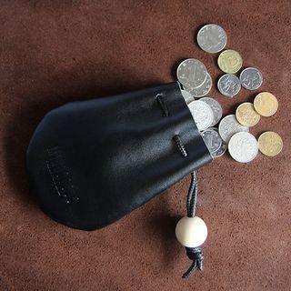 Genuine Leather Drawstring Pouch As Shown In Figure - One Size