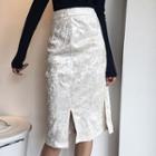 High-waist Midi Straight-cut Skirt