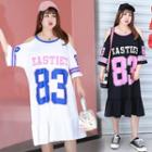 3/4-sleeve Cold Shoulder Number Dress