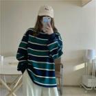 Striped Sweatshirt Green & Blue - One Size