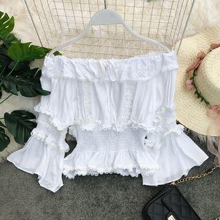 3/4-sleeve Smocked Top
