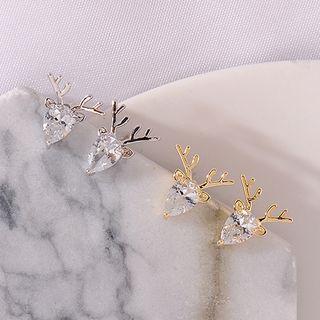 Rhinestone Deer Stud Earring