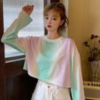 Long-sleeve Ombre Cropped T-shirt