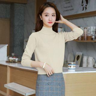 Long-sleeve Mock-neck / Turtleneck Knit Top